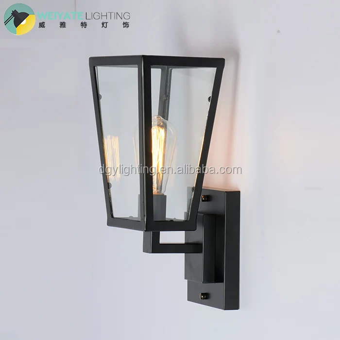 
Wall Mounted Black Brakect Vintage 110v-240v Restaurant Kids Room Wall Light decoration iron with glass 