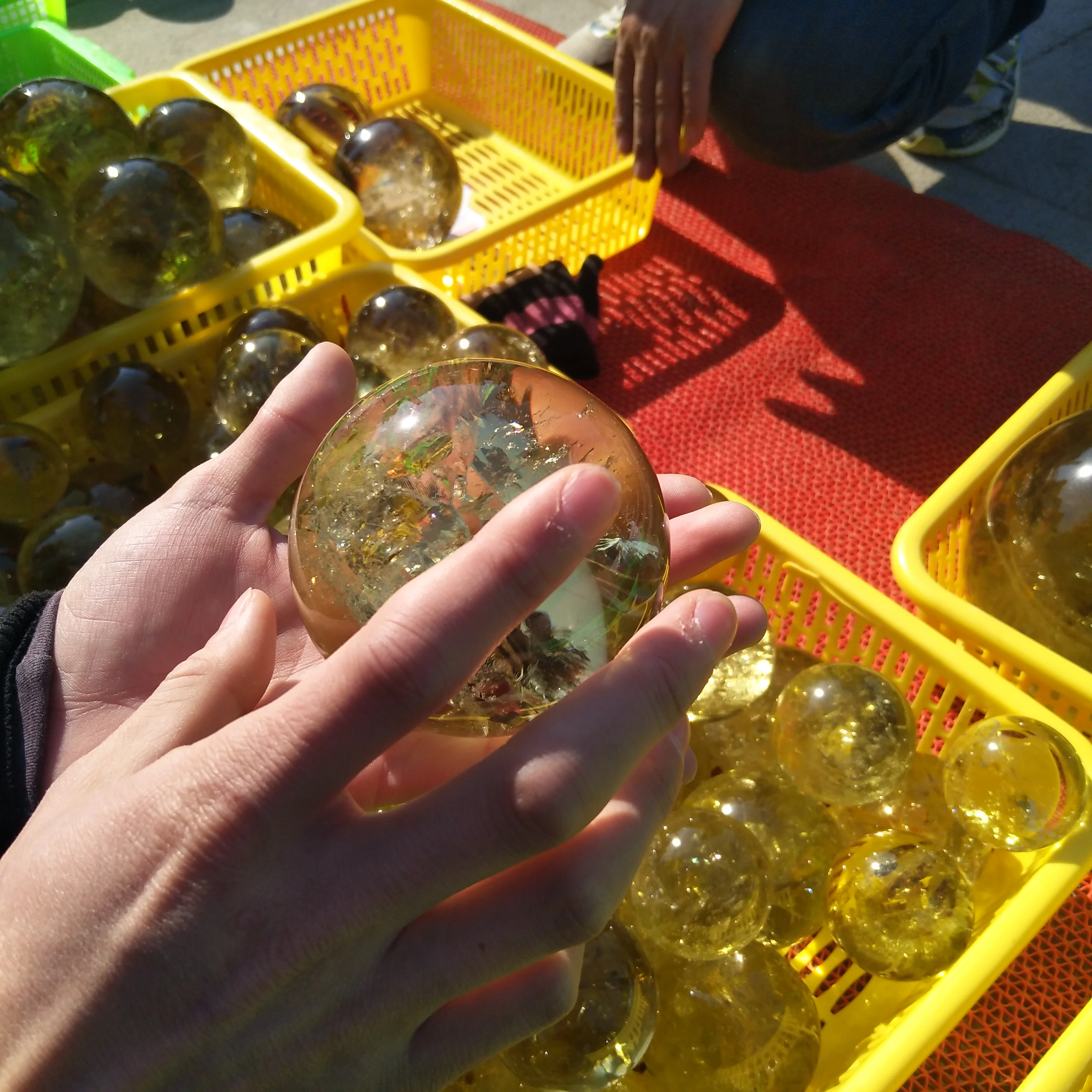 hot sale high quality natural quartz crystal ball citrine crystal healing spheres