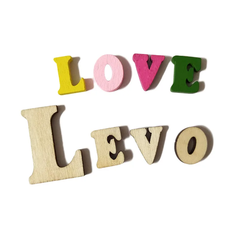 Unfinished Natural Small Size Wood Alphabet Letter Decoration For Children