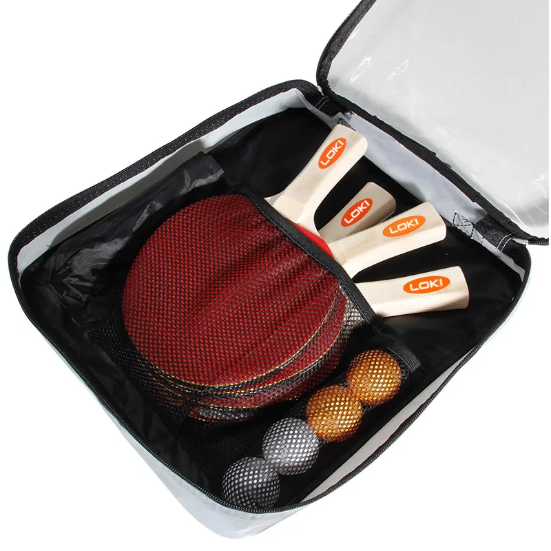
LOKI Performance 4-player table tennis racket set table tennis paddle case with inverted rubber for increased balls control 