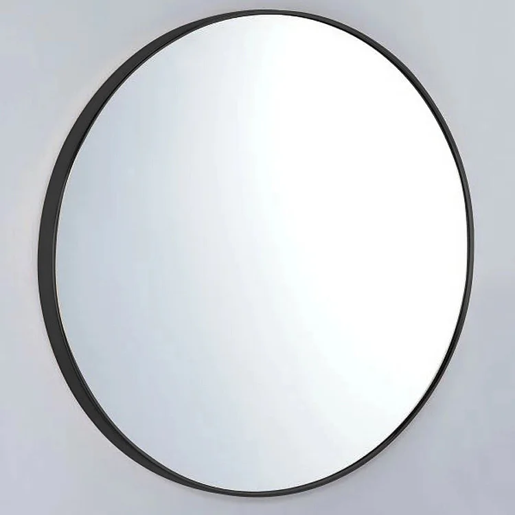 
Matte Black Finished Wall Mounted Hotel Entrance Round Mirror 