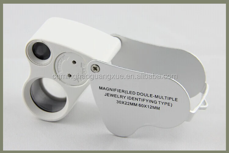 Новинка 9889, Ювелирная Лупа с двумя объективами 30x 60x, лупа с подсветкой из 2 светодиодов