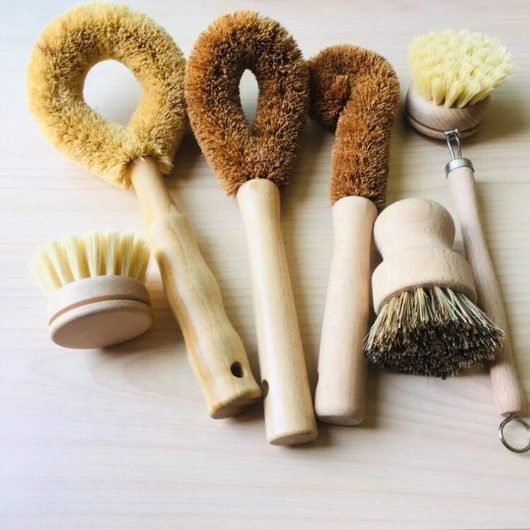 eco-friendly wood handle small wash brush for clean dishes kitchen brushes tool