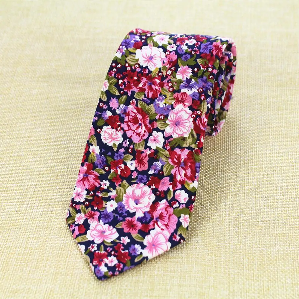 Хлопковый Галстук Пейсли Мужской галстук с цветочным принтом для свадебной вечеринки