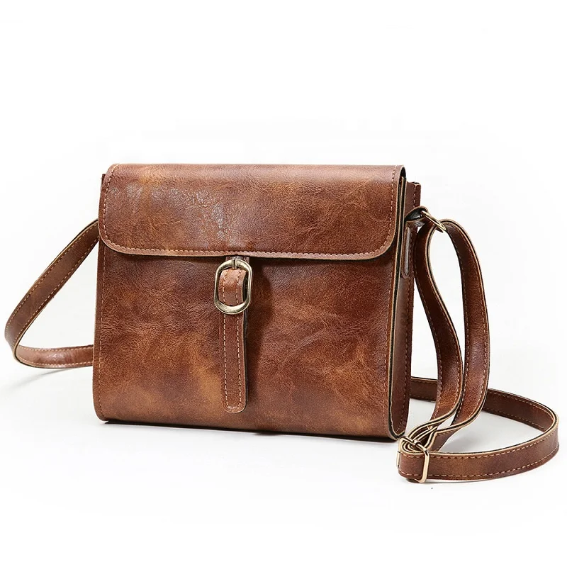 Fashion Vintage Messenger Bag Women PU Leather Crossbody Lady Shoulder Bag