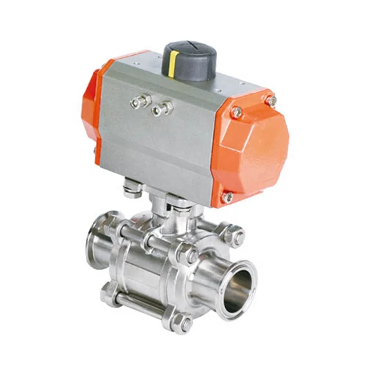 stainless steel sanitary high pressure motorized 4 inch 3 way 1.5 inch ball valve