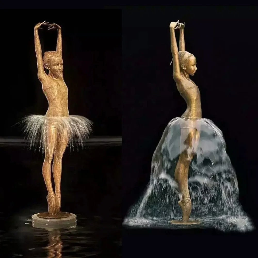 
Outdoor Garden Water Fountain Beautiful Life Size Ballet Dancer Sculpture 