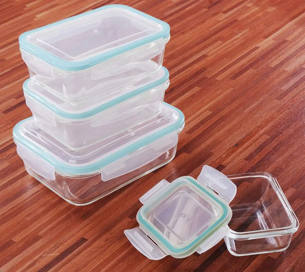 Wholesale borosilicate glass food container with airtight lid