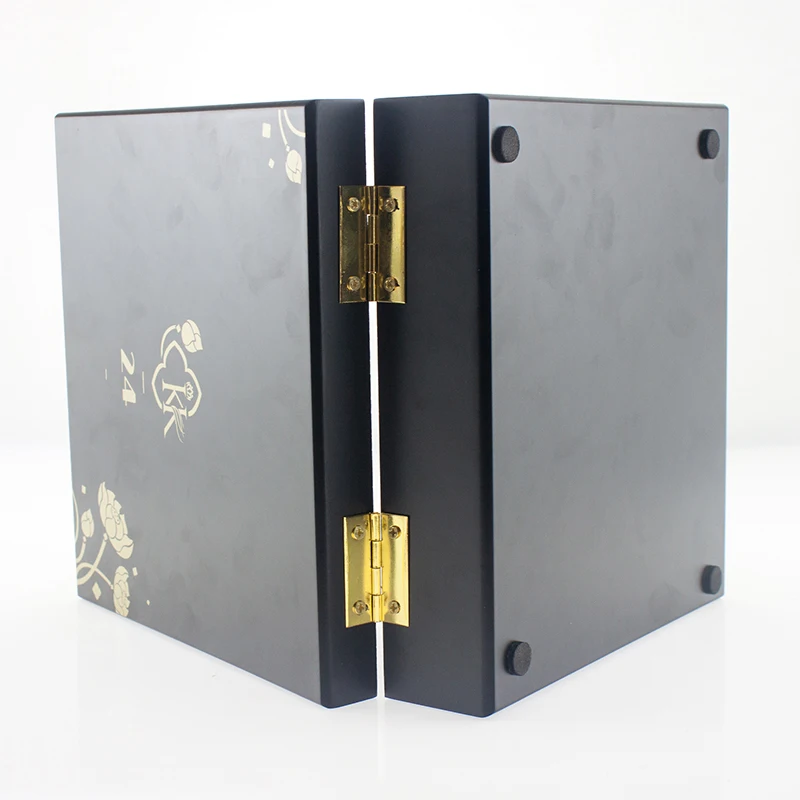 Luxury Custom Black MDF Timber Wooden Handmade Perfume Tea Candle Packaging Varnishing Gift Box