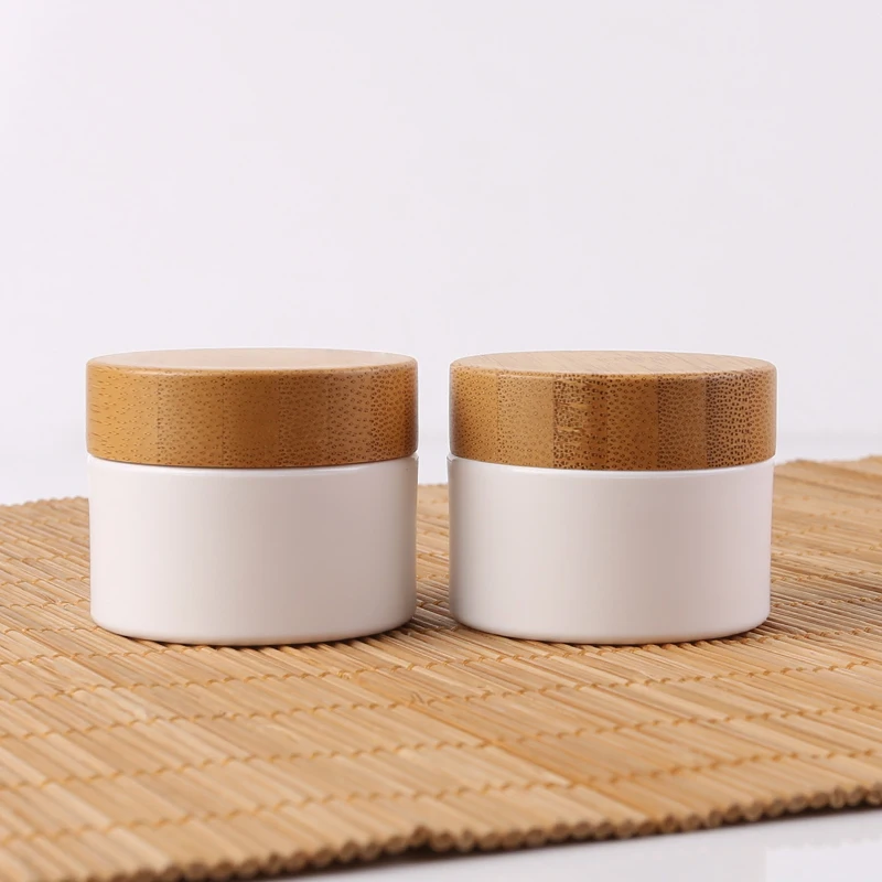 5ml 15ml 30ml 50ml 100ml Natural Cream Cosmetic Bamboo Wood Jar With Bamboo Lid For Face Body Cream