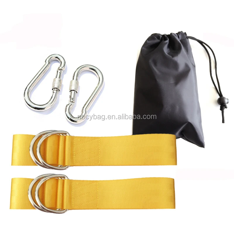 Tree Swing Straps Hanging Kit -Install 2 Straps in Minutes with Stainless Steel Carabiner Hook