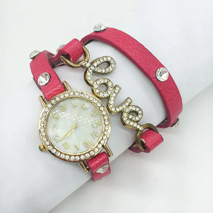 Женские наручные часы из натуральной Wrap ремень кожаный браслет часы