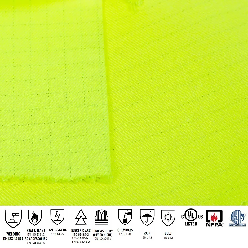 
popular fire retardant modacrylic protex fabric for yellow safety reflective jacket 