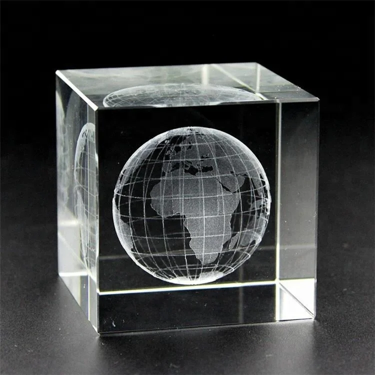 Promotional various 3d printing blank solid in clear glass cube