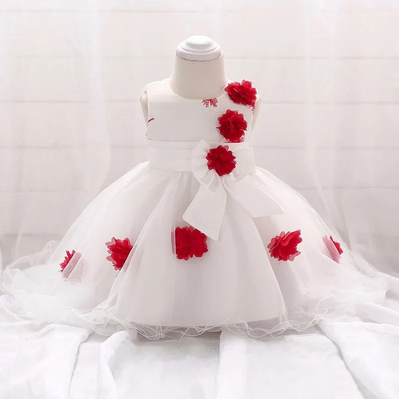 Free Shipping Kids Frock Design Newborn Baby Girls Trailing Birthday Party Dress T1866XZ