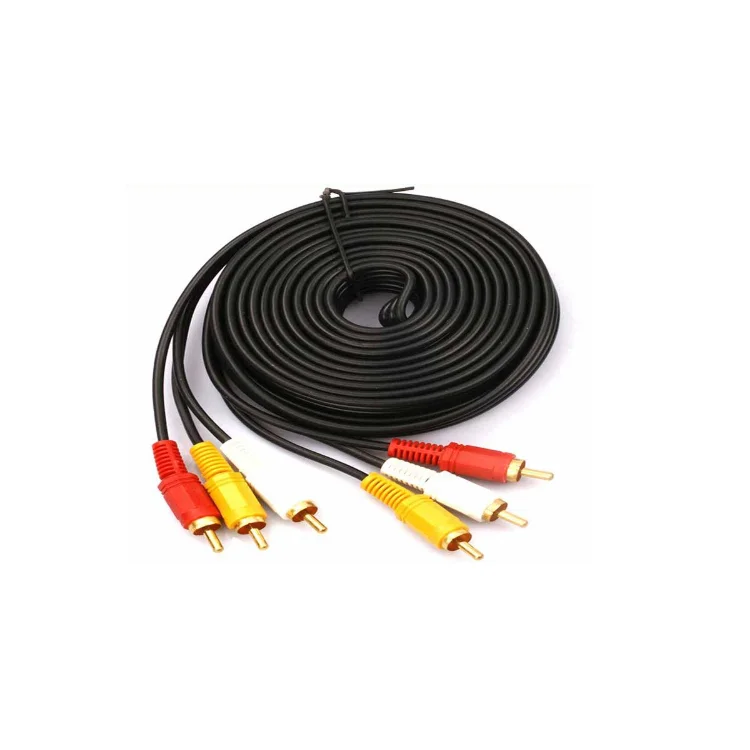 Gold Plated AV Male to Male cord 3RCA to 3RCA Stereo Audio Video Cable adapter for HDTVs DVD receiver
