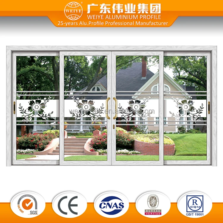 
2020 Factory direct sell 4 /2 panels glass door Durable alloy aluminum sliding glass door 