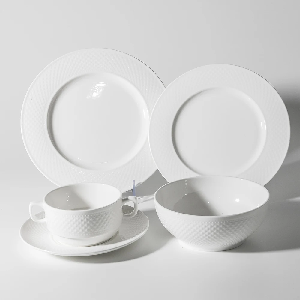 Guangzhou 6 'белая керамическая скользящая чаша из тонкого костяного фарфора, круглые керамические белые чаши>