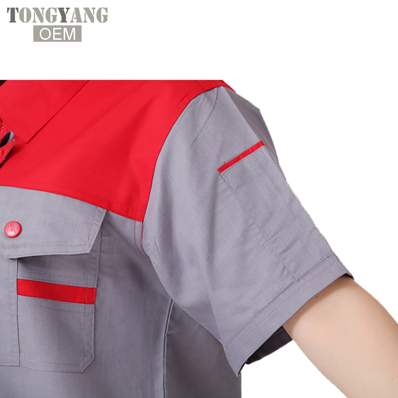 TONGYANG New Men Women Work Clothing Sets Workwear Suits Summer Short Sleeve Jackets+Pants Factory Car Repair Workers Uniforms