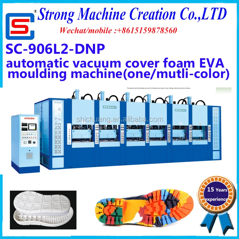 automatic vacuum cover foam EVA moulding machine with injector (one or multi-color) 10 stations Servo or normal motor