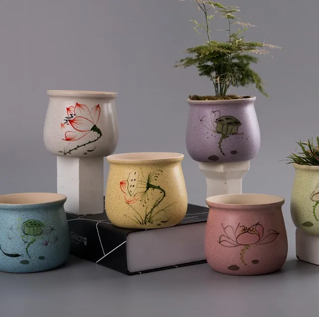 Оптовая продажа керамический цветочный горшок различных цветов Haonai