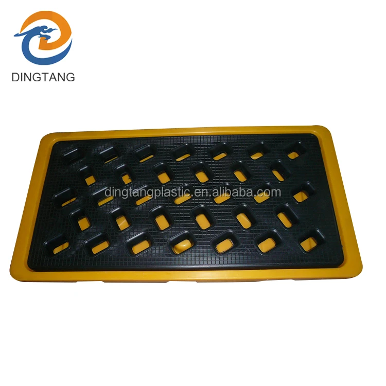 
Spill Containment Pallet, 100% recyclable PE spill pallets for two drums Spill Prevention Containment & Control Pallet, Yellow and Black Polyethylene 4 Drum Low Profile Spill Containment Pallet