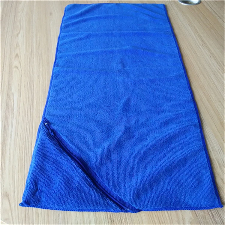
Terry cloth Microfiber Sport Dry Fit towel with Zipper pocket 