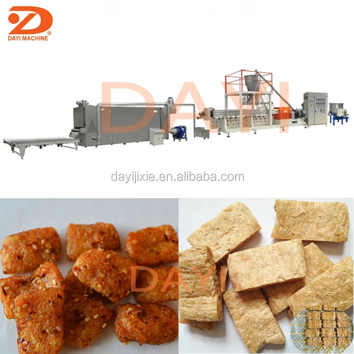 High Moisture Twin-screw Vegetarian Meat Soya Bars Food Extruder Dry Fibrated Soy Protein FVP Making Machine