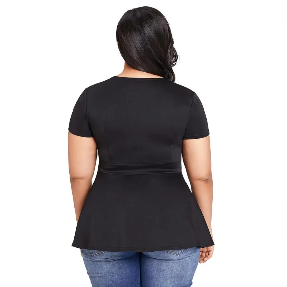 Plus Size Top women clothing 2018 Hollow out lady blouse top Cheap clothing for fat women