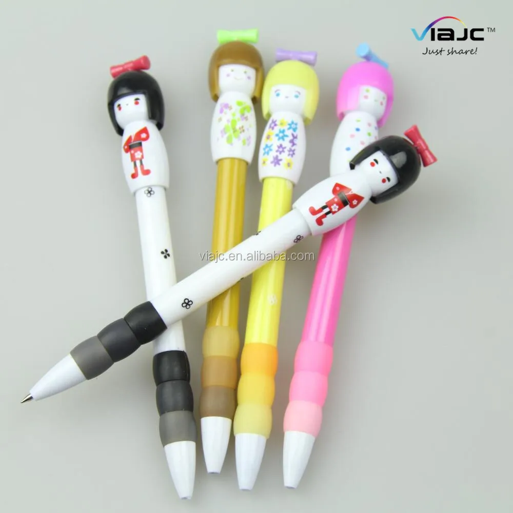 Promotional Cheap Kawaii Japanese dolls shape ball pen for gift