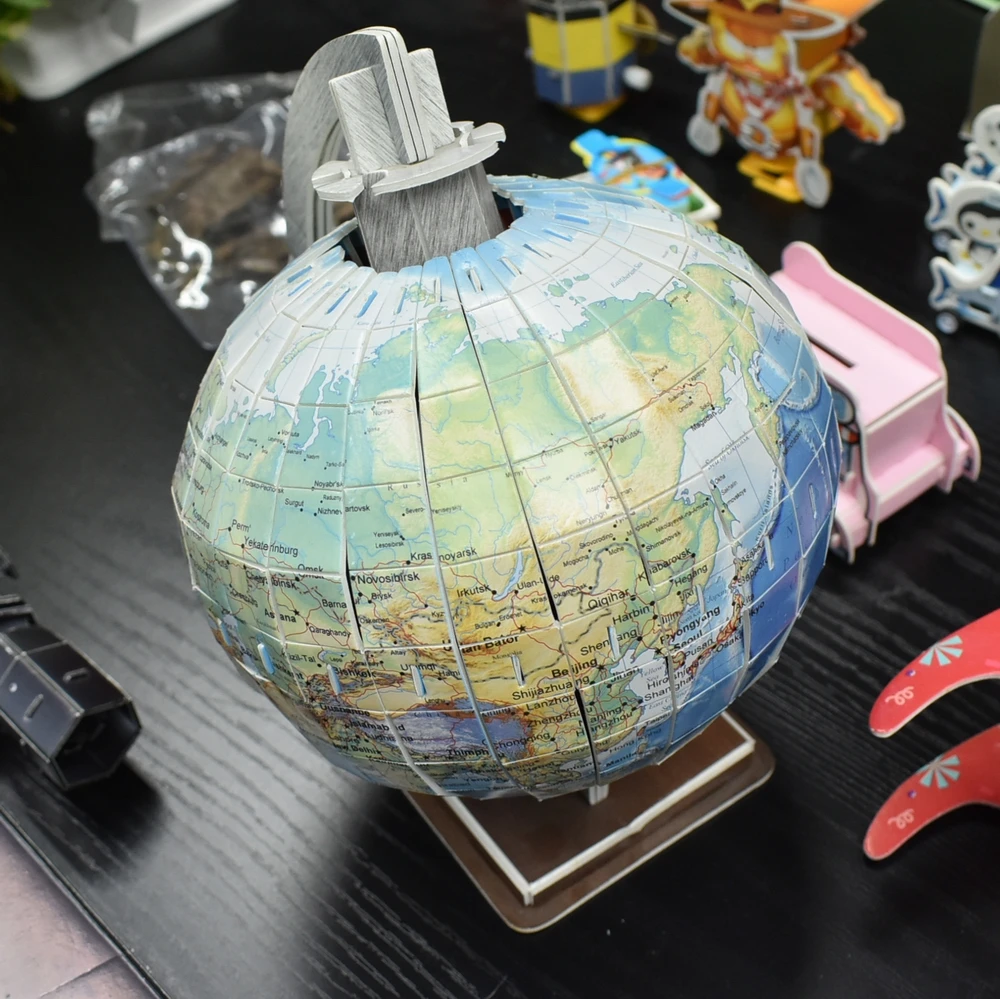 Aerospace 3D Puzzle Planets - Earth Globe Model Kit for Kids, Fun and Educational Globe Puzzle, Assembling Toy for Toddlers