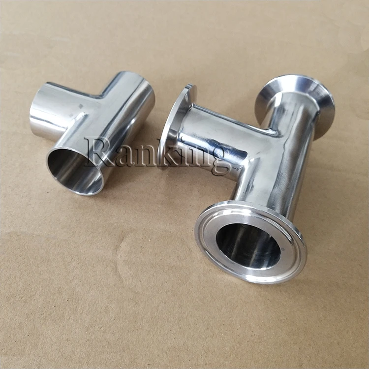 exported to Thailand SMS 2' 51mm OD 304 316L Stainless Steel Sanitary Equal Tee with Clamp connection