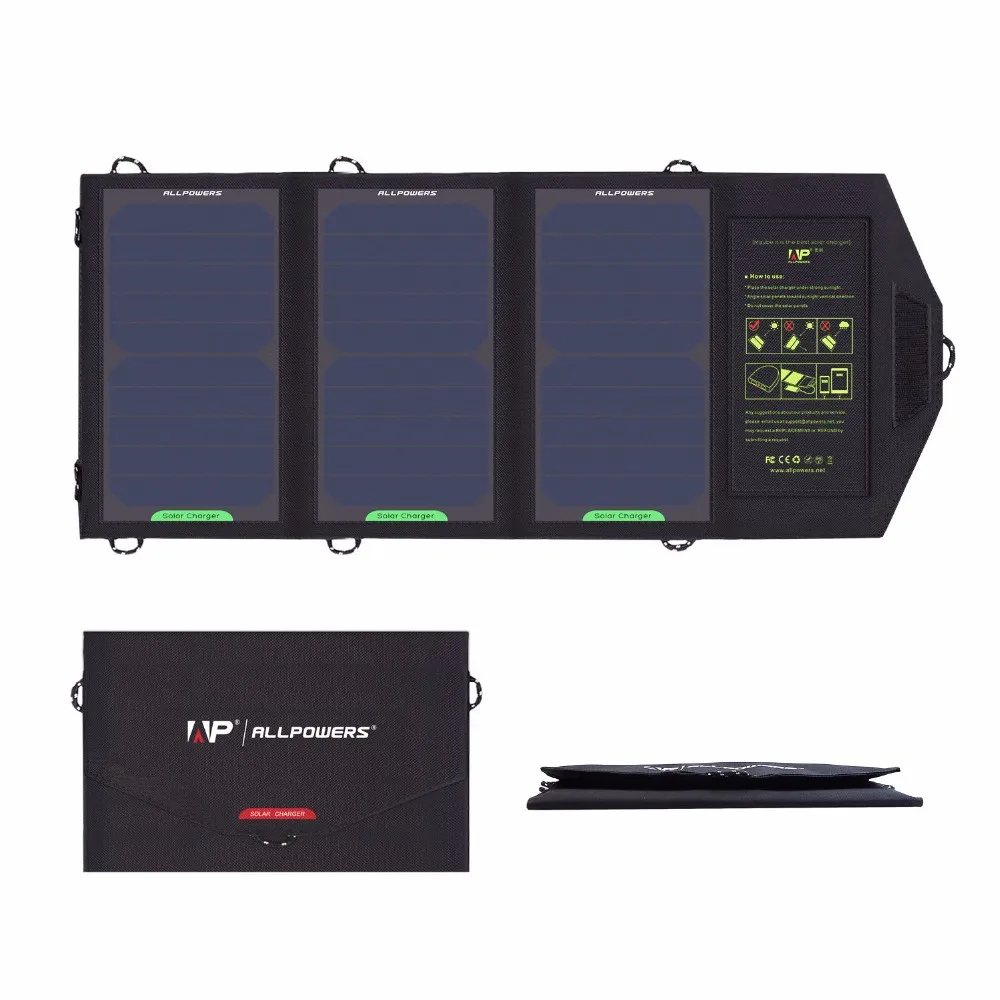 DOO&ODM 15W Foldable Solar Charger Outdoor Solar Chargers for iphone ipad samsung camera and ta