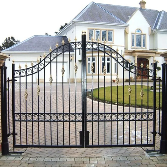 Sliding Gate Wireless Control Electrically Operated Steel with Motor Hot-dip Steel Metal High Quality Garden Fence Powder Coated