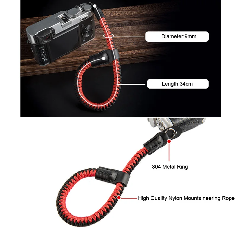 Custom Handmade Braided Hanging Outdoor Paracord Mountaineering Camera Strap