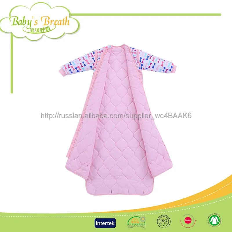BSB069 хорошие дышащие эко-органический хлопок водонепроницаемый образец вязания ребенка спальный мешок