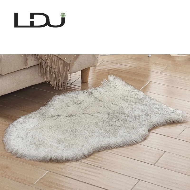 
Shaggy Faux Sheepskin Fur Modern Kid Rugs for Fluffy Plush Handmade Furry Carpet 