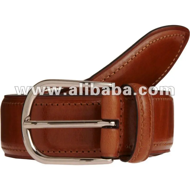 Leather belts with stitching