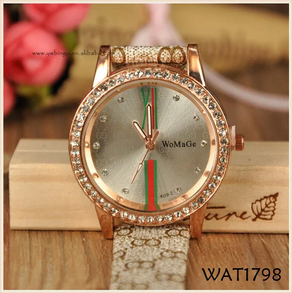 Vintage Ladies Woldman Rhinestone Watch mirror face led watch WAT1798