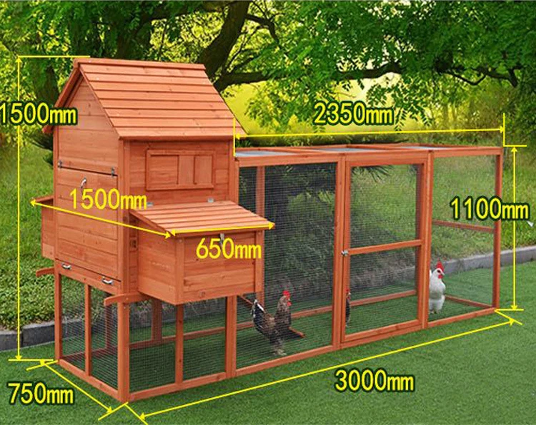 Wooden Large Hen Coop Cat House Pigeon cage With Outdoor Run