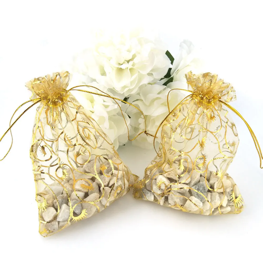 9x12cm Jewelry Packaging Drawable Organza Bags, Wedding Gift Pouches,Jewelry Packing Drawstring Bag