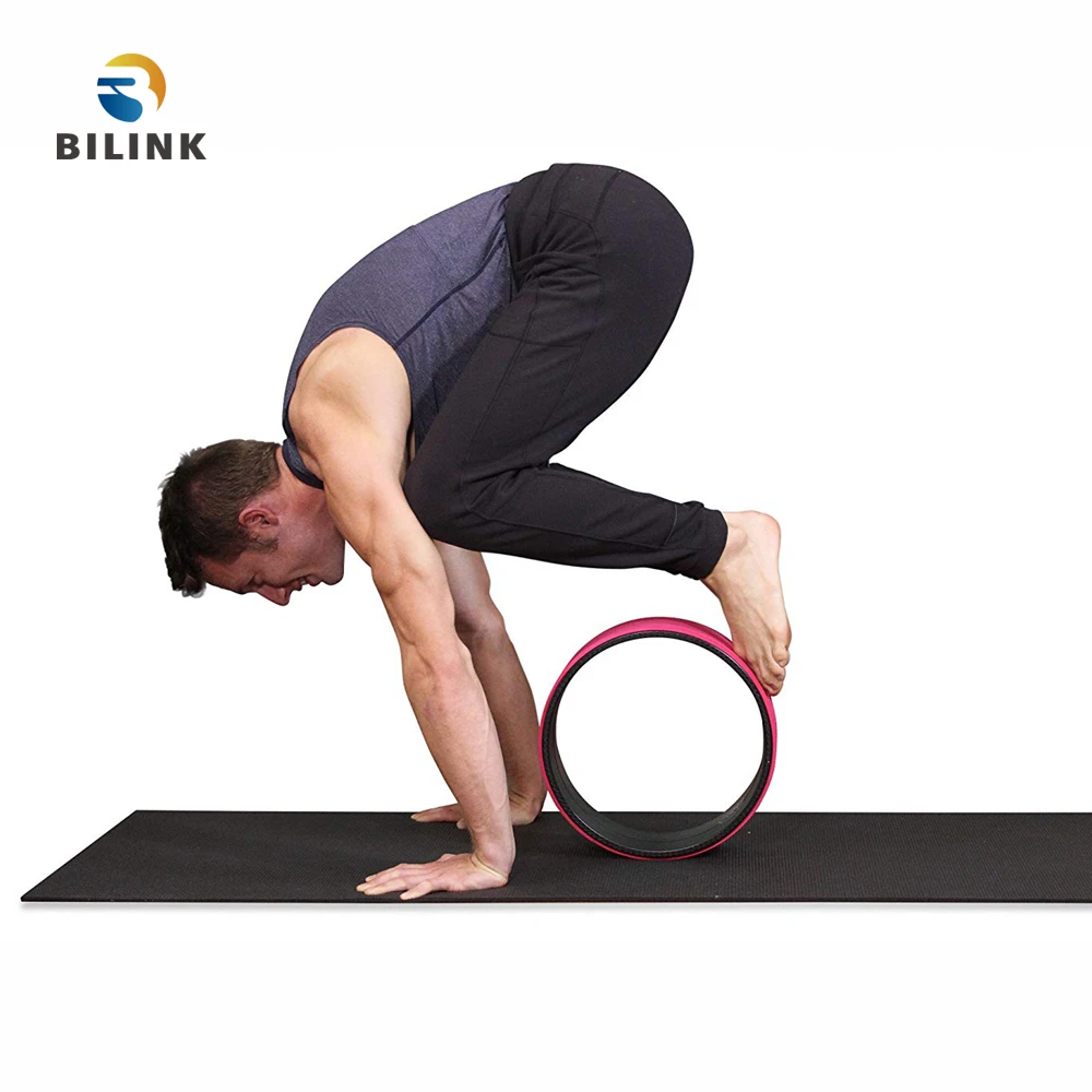 Bilink Surpassing competitive products in both quality and thickness 32x13cm TPE and ABS yoga wheel fitness