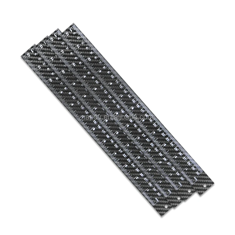 Double Side Measuring Tool Carbon Fiber Ruler with CM Scale Stationery Rulers