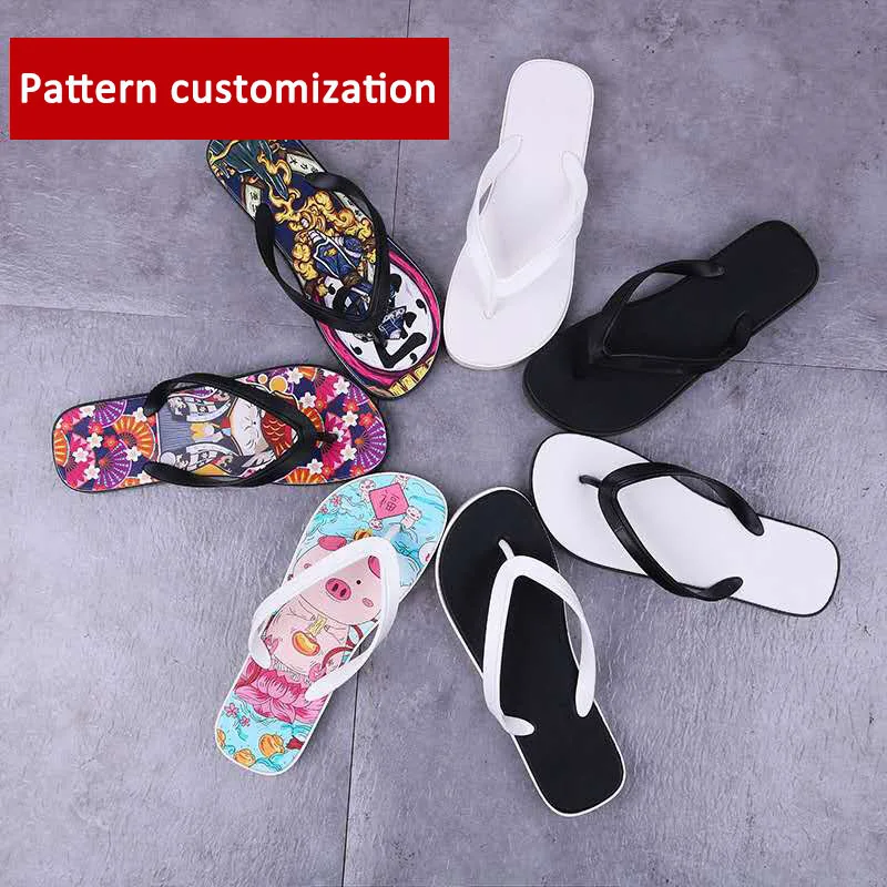 Hot sale 2019 personalization slippers custom print sublimation blanks popular white flip flops