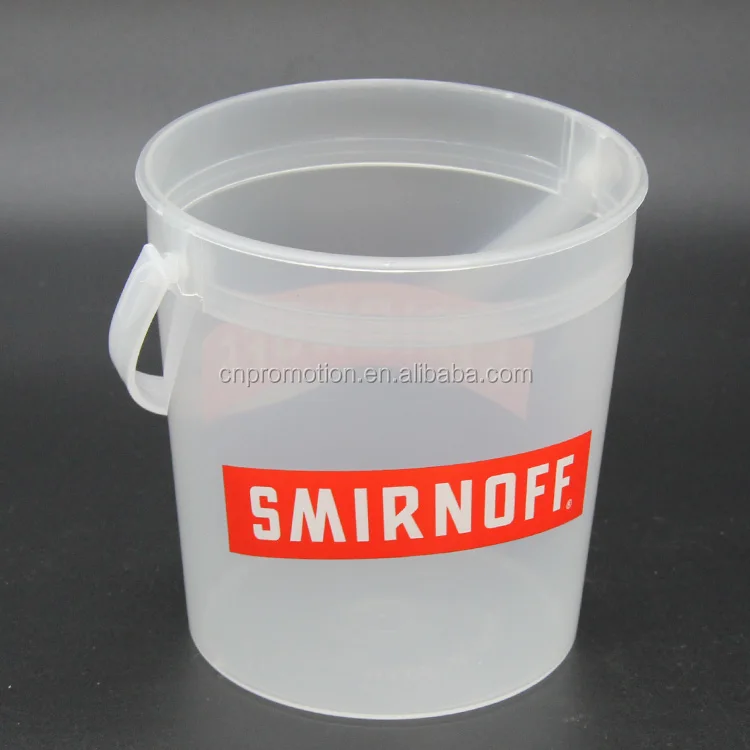 Custom logo Plastic Cocktail Pails Ideas 32oz Reusable Punch Bowls Ice Smoothie Bucket for Drinks