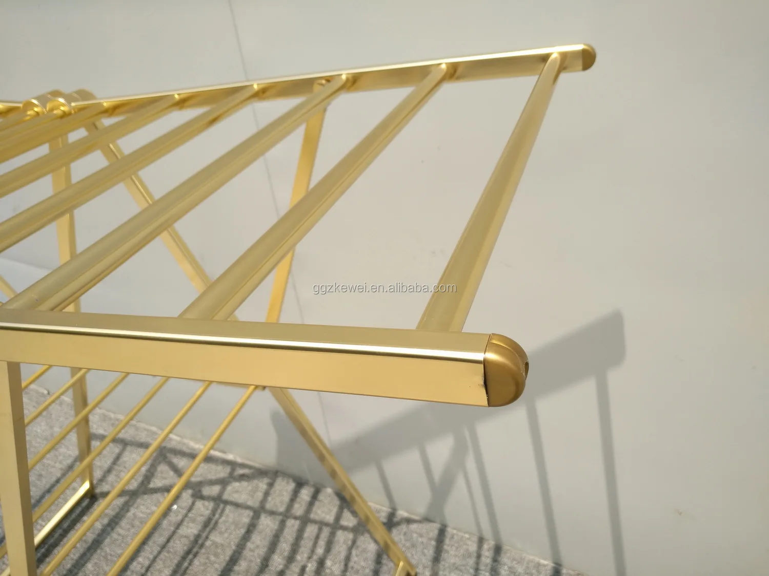 AL-7019G Aluminium  king size butterfly dry clothes rack hanger golden color