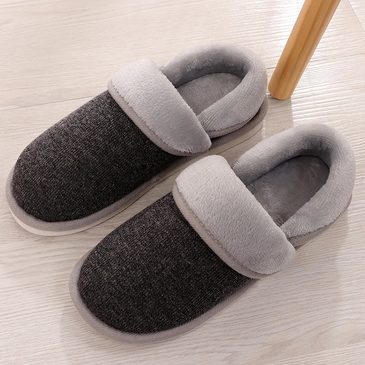 New design  Autumn winter adult fur slippers Man and women Warm slides fleece Lining house Indoors Shoes cotton bedroom slippers