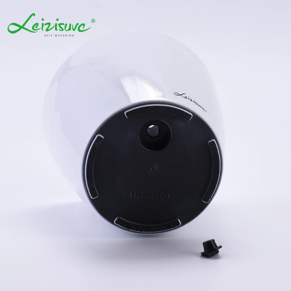 Outdoor smart ornamental big size resin fiberglass white glaze baking finishing lazy hydroponics flowerpot planter