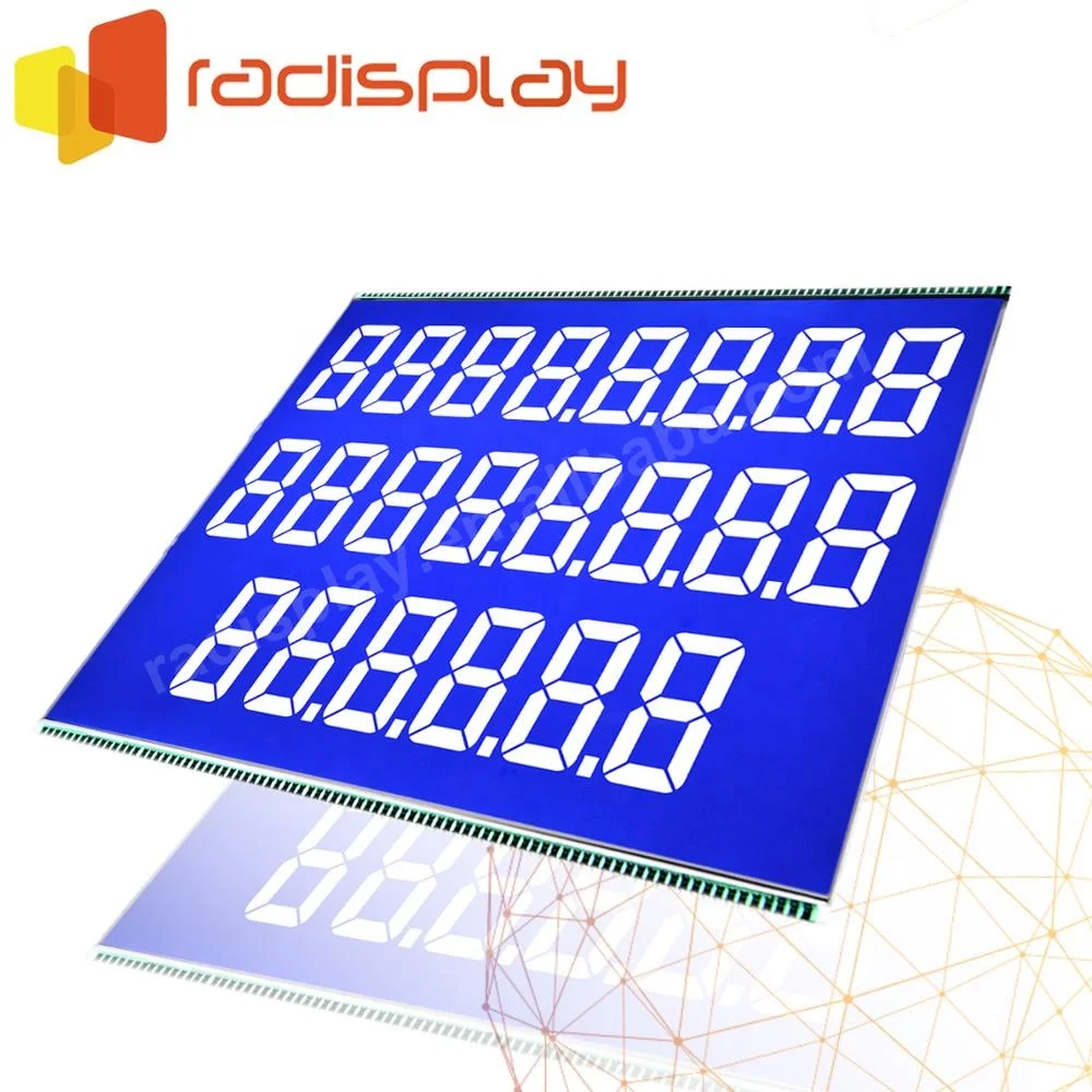 
7 Segment 776 /886 Negative Blue VA Fuel Dispenser STN TN Lcd Display 
