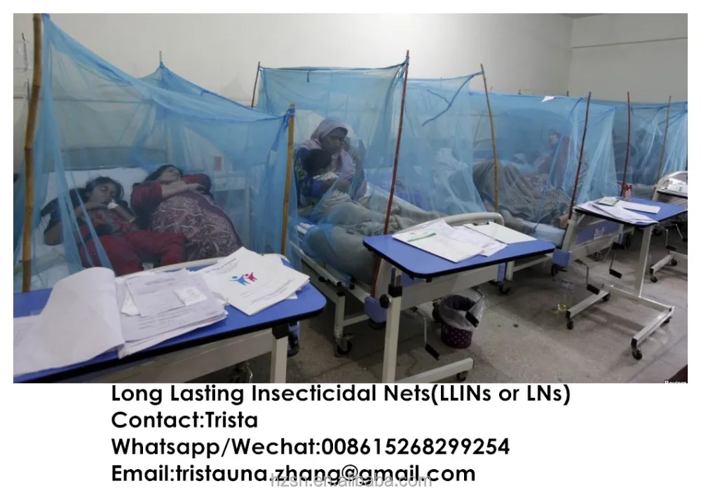 100%Polyester Long Lasting Insecticidal Mosquito Net 55mg/m2 Deltamethrin impregnated